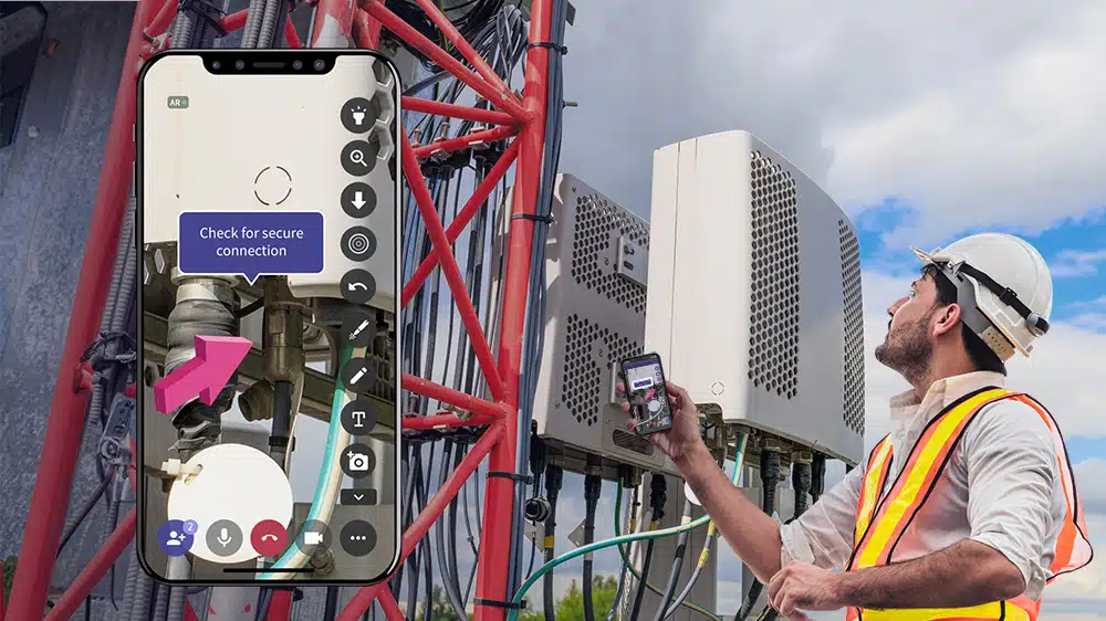 Field working using augmented reality to repair issue on mobile phone