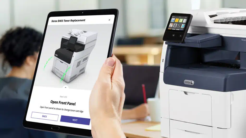 Xerox B405 Printer digital twin maintenance CareAR Instruct
