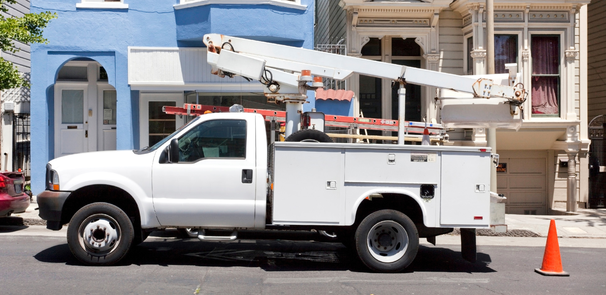 Blog-Truck-Roll service truck parked in front of home