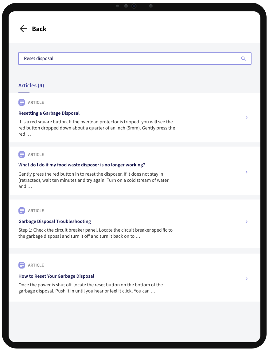 Intelligent search in self-solve digital work instructions